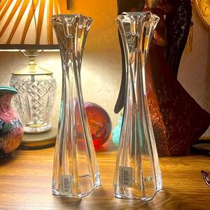 Pair Rare Vintage 12” Mikasa Pacific Wave candle sticks